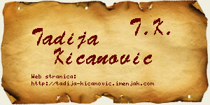Tadija Kićanović vizit kartica